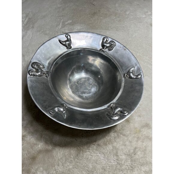 Ensaler Bowl With Rooster Design - 13 Inch Diameter - Picture 1 of 7